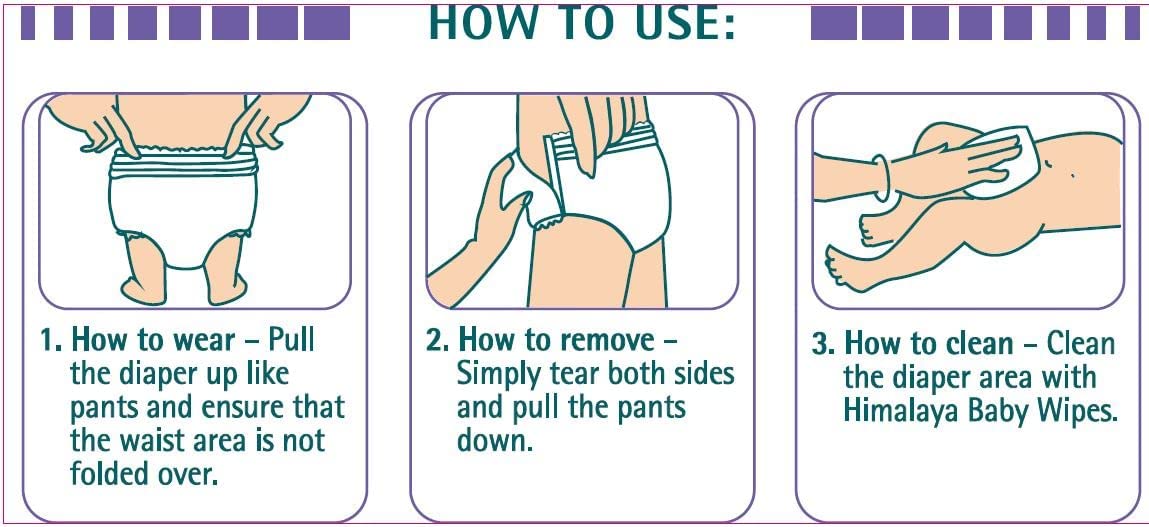 Himalaya Total Care Baby Pants Diapers, Large (9 - 14 kg), 76 Count