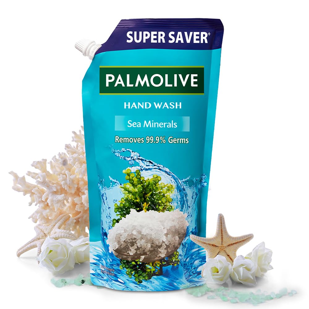 Palmolive Naturals Sea Minerals Liquid Hand Wash Refill 750ml, Remove 99.9% of Germs, Refreshing Fragrance Handwash Refill Pack,