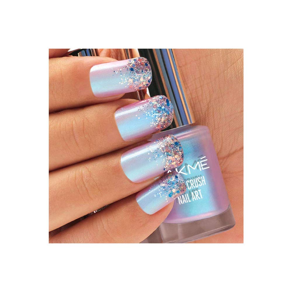 Lakmé Color Crush Nailart, M16 Mint Blue, Matte, Glossy Finish, 6 Milliliters