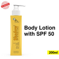 Fixderma Shadow Sunscreen Body Lotion with SPF 50 PA+++ & 2% Niacinamide | Body Sunscreen | Prevents Sun Tan, UVA & UVB Protection with No White Cast For Women & Men - 200 ml