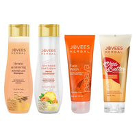 Jovees Herbal Henna & Ginseng Anti Hair Loss Shampoo (150ml) + Herbal Hair Conditioner (150ml) + Papaya Face wash (50ml) + Shea butter Moisturiser (50g) Set Of 4