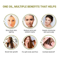 INDUS VALLEY 100% Organic Olive Oil Massage Oil & Growout Hair Oil (100ml+100ml= 200ml)