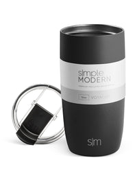 Simple Modern Travel Coffee Mug Tumbler with Flip Lid | Reusable Insulated Stainless Steel Cold Brew Iced Coffee Cup Thermos | Gifts for Women Men Him Her | Voyager Collection | 16oz | Midnight Black - Midnight Black