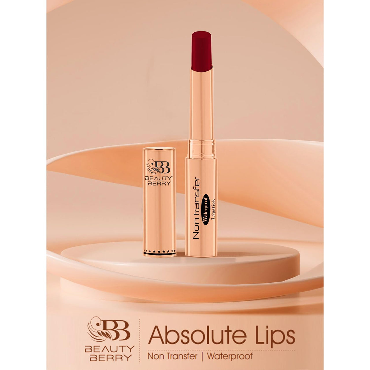 Beauty Berry Non Transfer Waterproof Lipstick, Long Lasting Smudge Proof Highly Pigmented Shades, (Pack of 1) (Rich Red -16)