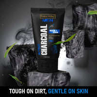 INDUS VALLEY Men 100% Natural 2 in 1 Active Charcoal Face Mask and Scrub With Dead Sea Water & Clay - (100ml)