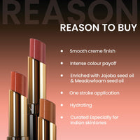 Charmacy Milano Flattering Nude Lipstick (Lets Cuddle 04) - 3.6 g, Moisturizing Lips, Highly Pigmented, Light Weight, Smooth Application, Non-Toxic, Vegan, Cruelty Free