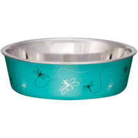 Loving Pets Bella Bowl Designer & Expressions Dog Bowl, Medium, Dragonfly, Turquoise Dragonfly- Turquoise