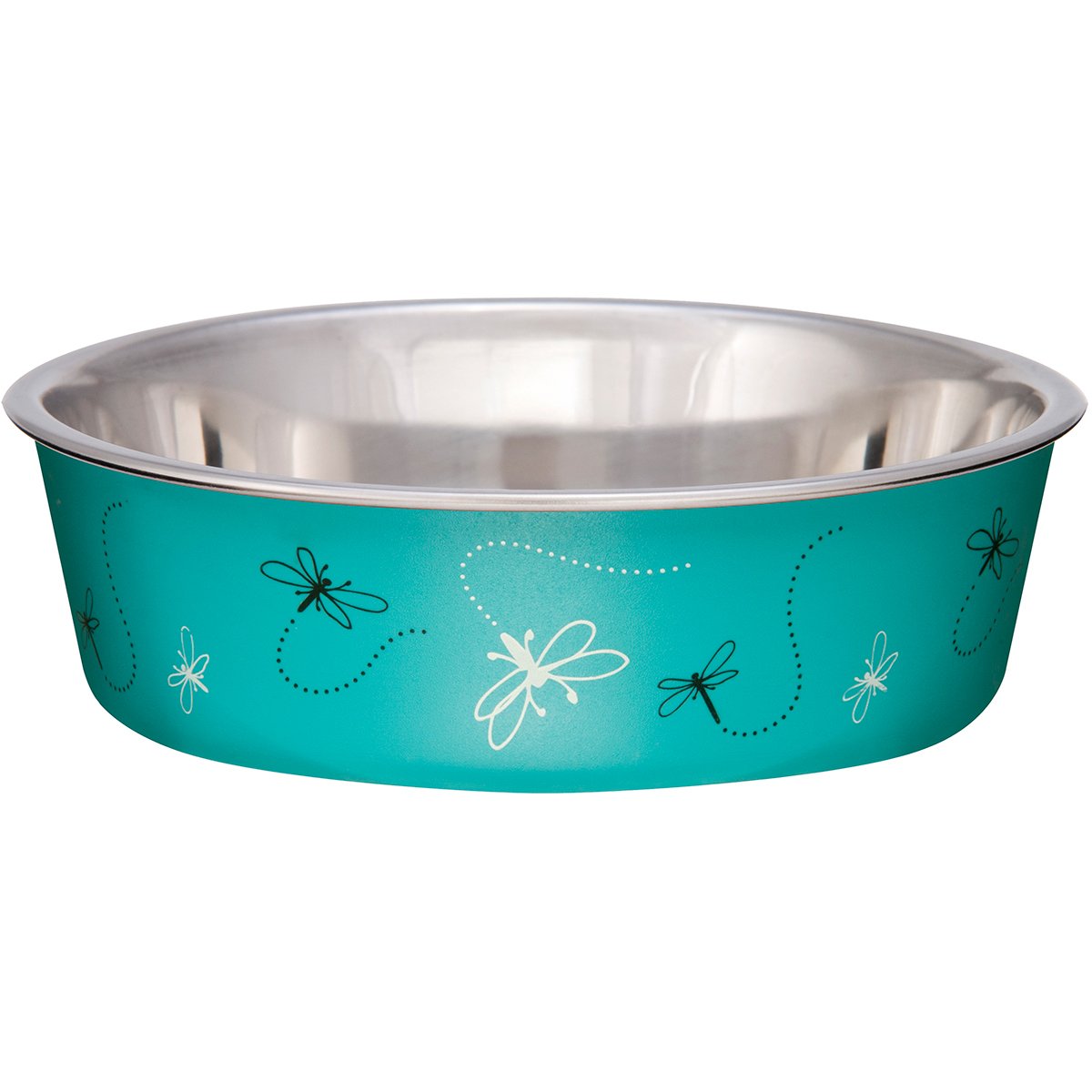 Loving Pets Bella Bowl Designer & Expressions Dog Bowl, Medium, Dragonfly, Turquoise Dragonfly- Turquoise