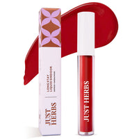 Just Herbs Liquid Sindoor Long Lasting Quick Dry 5g (Scarlet Maroon) & Just Herbs Retractable 2 in 1 Herbal Eyeliner + Kajal - Black 0.3g Combo
