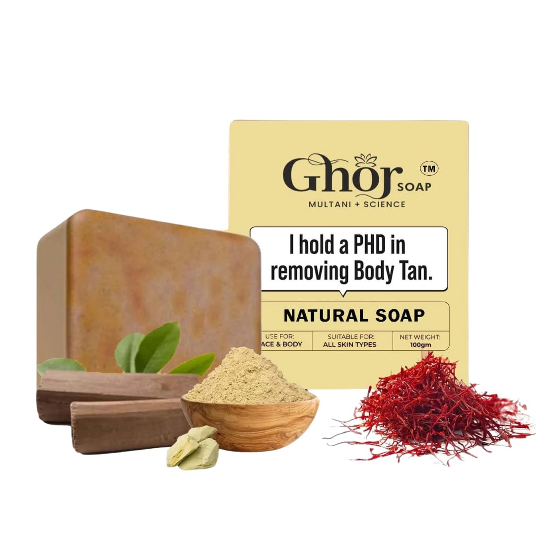 Ghor Soap Natural Multani Soap for Body Tan Removal, All Skin Types, 100g