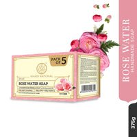 KHADI NATURAL Ayurvedic Rosewater Handmade Soap| Hyderates & Nourishes Skin| Vitamin-Rich | Maintains pH Levels | Softens & Rejuvenates (Pack of 5) (5x125 g) (625 g)