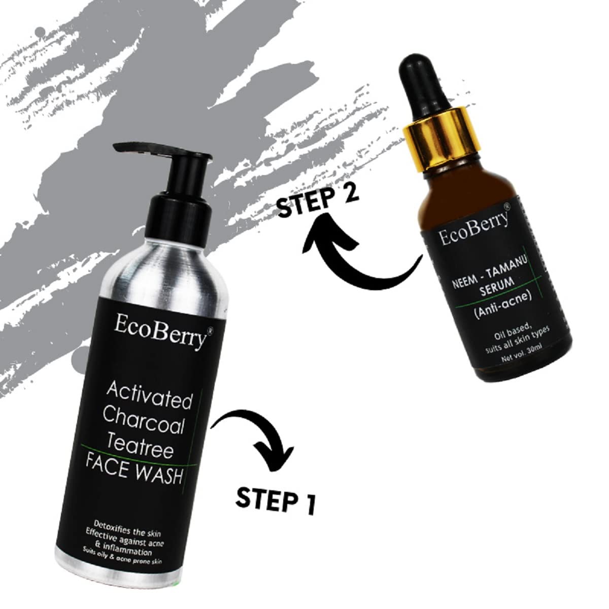 EcoBerry Activated Charcoal Teatree Face Wash | For Acne Prone, Oily Skin, Detoxifies Skin, Organic, Non Comedogenic, Paraben Free, Chemical Free, Cruelty Free, Mineral Oil Free, Preservative Free, Vegan