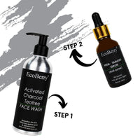 EcoBerry Activated Charcoal Teatree Face Wash | For Acne Prone, Oily Skin, Detoxifies Skin, Organic, Non Comedogenic, Paraben Free, Chemical Free, Cruelty Free, Mineral Oil Free, Preservative Free, Vegan