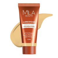 Mila Beauté Longwear Weightless Foundation | Matt Finish With SPF 15 and Vitamin E | Water Resistant Buildable Formula & Super Light | Liquid Foundation | Shade - (301 Sand Buff, 30ml)