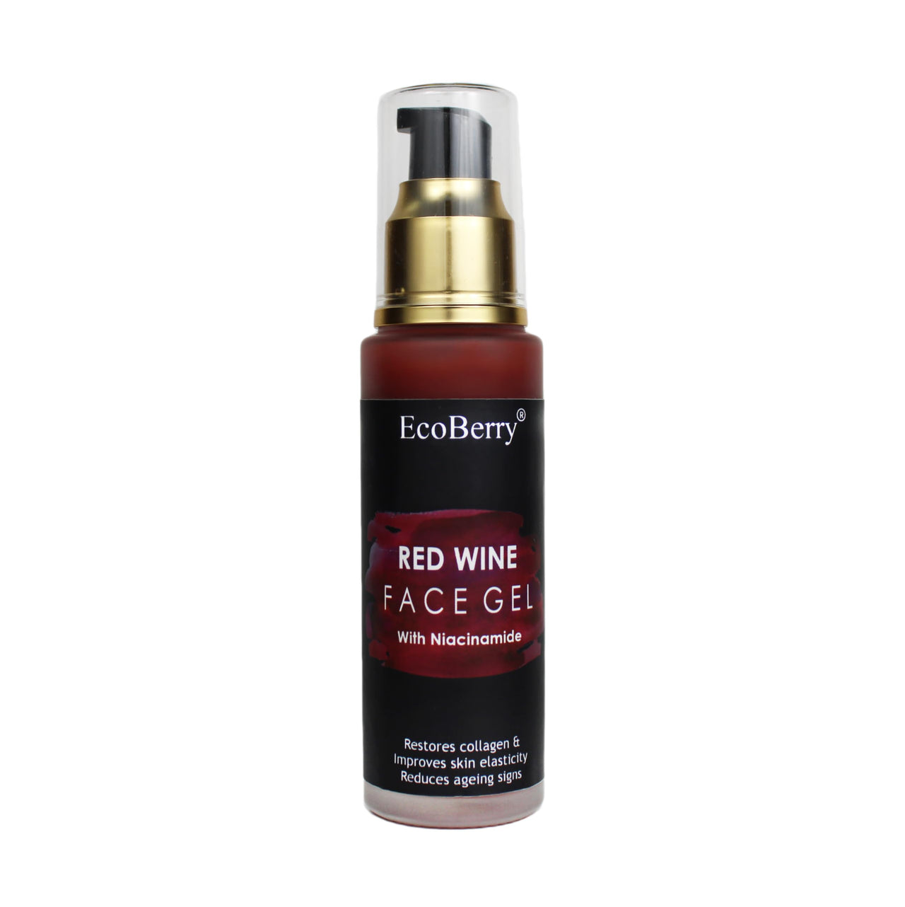 EcoBerry Red Wine Anti-Ageing Gel Moisturizer | Organic Certified, Vegan & Chemical-Free | Fights Acne, Boosts Elasticity, Soothes Skin | 100% Pure, Natural & Handmade | 50ml