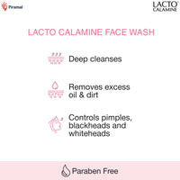 Lacto Calamine Face Wash For Oily Skin |100ml each- Pack of 2 | Kaolin Clay, Niacinamide & Vitamin E | Facewash Reduces Excess Oil, Controls Pimples, Blackheads & Whiteheads |Face wash For Women & Men