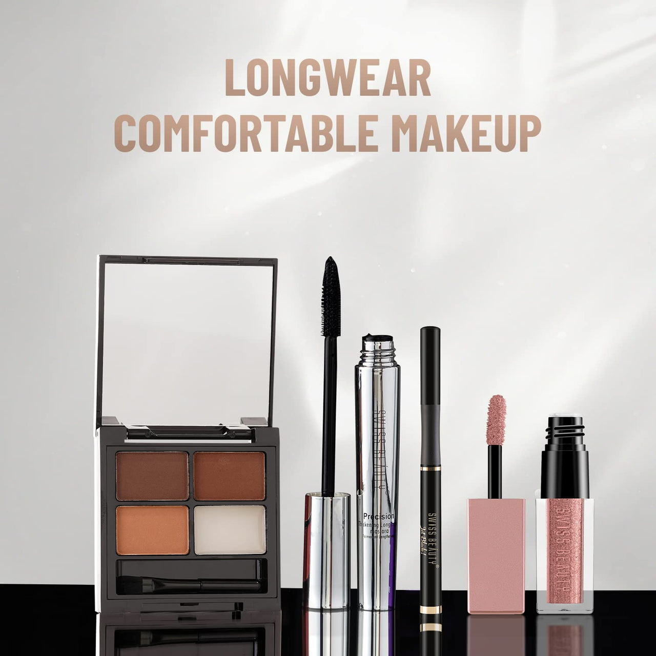 Swiss Beauty Eyebrow Palette With Wax Cream |Travel-Friendly Eyebrow Palette With Blendable Colors For Face Makeup | Shade-01, 5Gm|