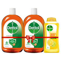 Dettol Antiseptic Disinfectant Liquid, 550ml (Pack of 2) & Dettol Body Wash and Shower Gel, Refresh - 250ml