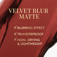 mCaffeine Shades Velvet Blur Matte Liquid Lipstick | 12 Hrs Intense Stay | Lightweight & Non-drying, Blurs Lip Creases | Transferproof & Smudgeproof | Lipstick for Women | 4 ml - Passionate Crimson (Rosewood)