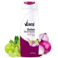 VCare Small Onion Shampoo for Hair Growth 200ml and Hair Fall Control - With Shallot Onion and Amla Suitable for Both Men & Women (Pack Of 3)