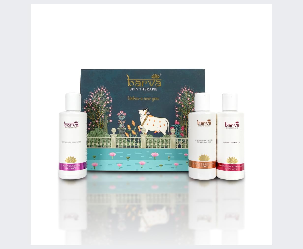 Barva Gift Box- Luxury Body Care Set, Body Oil, Body Wash, Body Lotion, 200g each