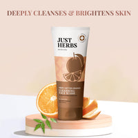 Just Herbs Neem + Orange Herbal Cleanser Rehydrant Ayurvedic Unisex Face Wash for All Skin Types, 100 ml