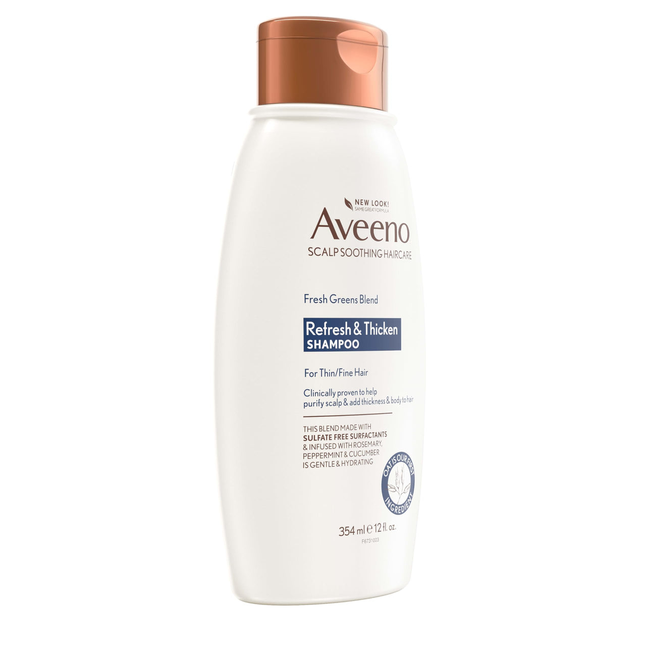 Aveeno Nature's Baby Organics Scalp Soothing Fresh Greens Blend Shampoo For Volume, Thickness And Refresh, Sulfate Free Shampoo, No Dyes Or Parabens, 12 Fl. Oz, 354Ml