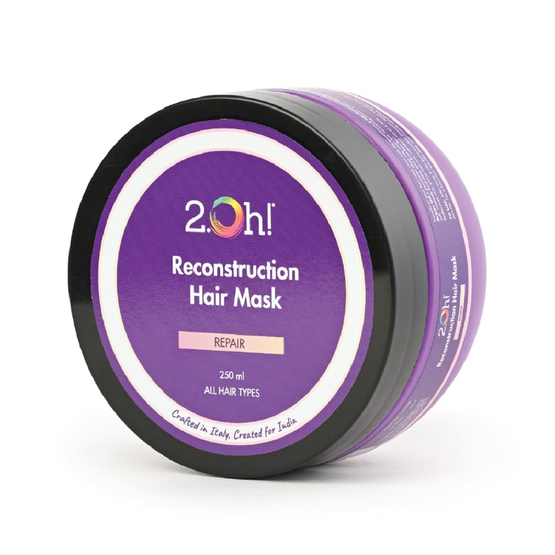 2.Oh! Italian Reconstruction Hair Mask for Frizzy Hair | Hair Mask for Damaged Hair with Deep Conditioning Concentrate | Repair Mask for Dry Hair | Argan Oil Hair Spa Cream for Women and Men