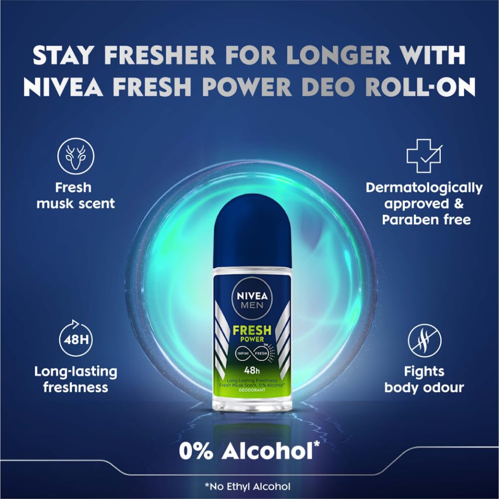 NIVEA MEN Fresh Power Roll-On Deodorant (50ml)