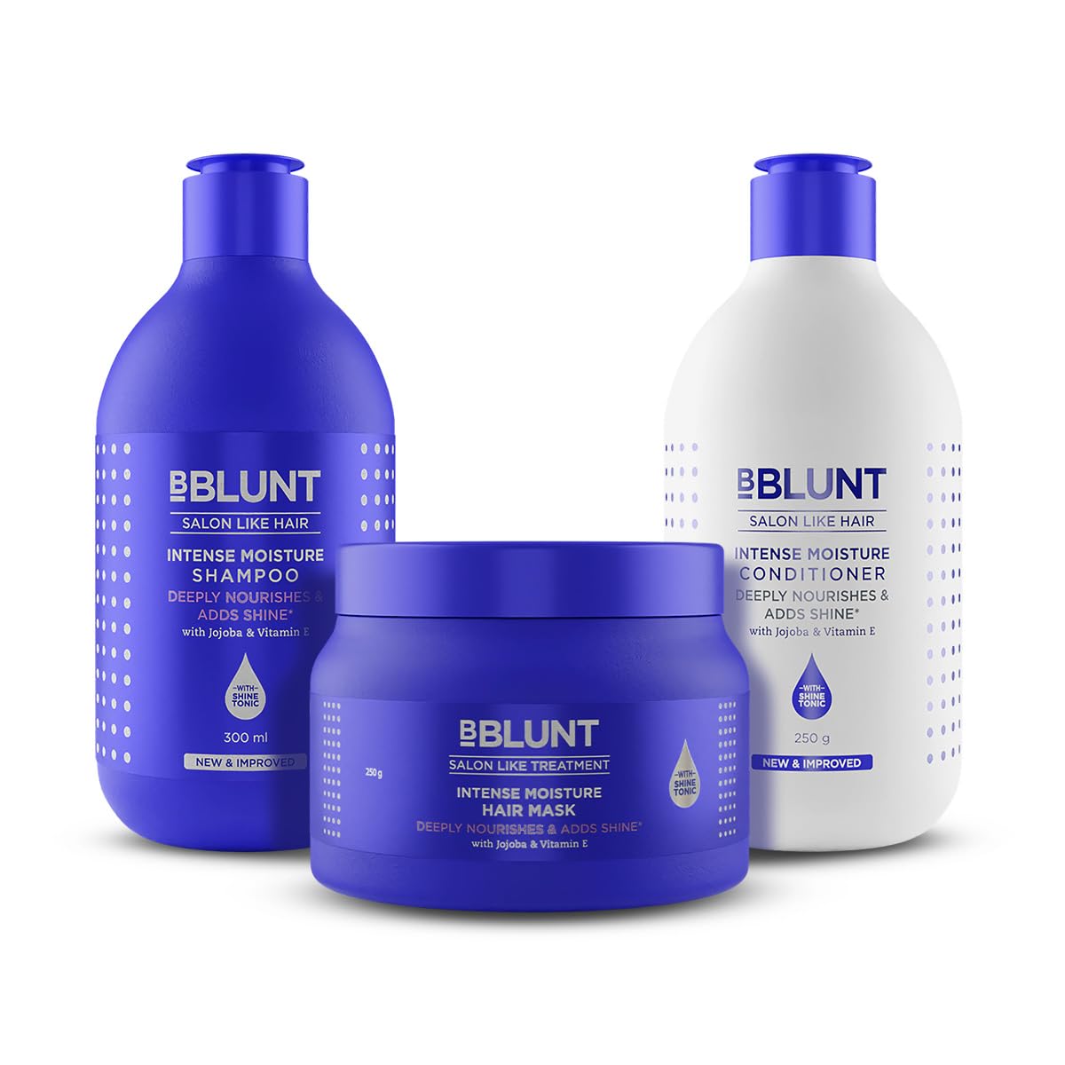 BBlunt Intense Moisture Shampoo 300ml + Intense Moisture Hair Mask 250g + Intense Moisture Conditioner 250g