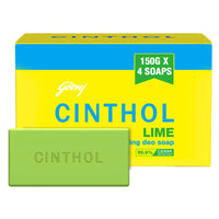Cinthol Lime Soap, 150g (Pack of4) - 99.9% Germ Protection | Lime Fresh Fragrance | Soaps For Bath Grade 1 Soap | For All Skin Types