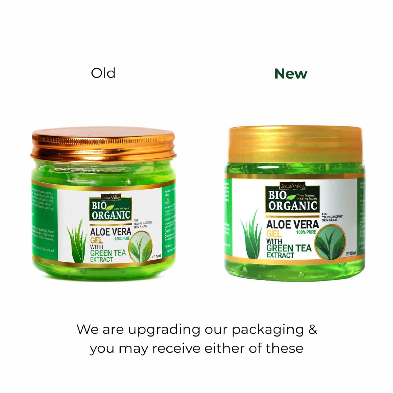 INDUS VALLEY Bio Organic Non-Toxic Aloe Vera Gel Set of 3 for Acne, Scars, Glowing & Radiant Skin Treatment (175x3=525ml)