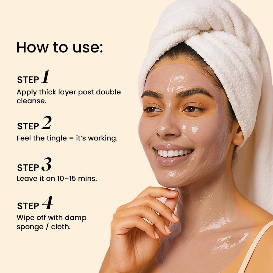 BiE O2WOW Oxygenating & Firming Face Mask | Detan, Pigmentation & Dark Spot Care | Instant Tan Removal | Acai Berry, Ginseng Stem Cells & Vital Oxygen | All Skin Types | 20gm