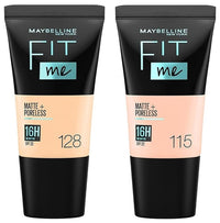 Maybelline New York Fit Me Matte+Poreless Liquid Foundation Medium Coverage For Oily Skin Tube,115 Ivory,18Ml & 128 Warm Nude,18Ml,Pack Of 1