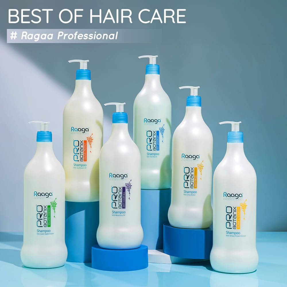 Raaga Professional Pro Botanix Anti-Frizz Shampoo with Shea Butter | Smoothes and Controls Unruly Frizzy Hair, Deep Moisturization | Suitable For Men & Women (1000 ml)