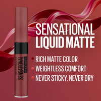Maybelline New York Lipstick, Matte Finish, Non-Sticky and Non-Drying, Sensational Liquid Matte, 21 Nude Nuance, 7ml