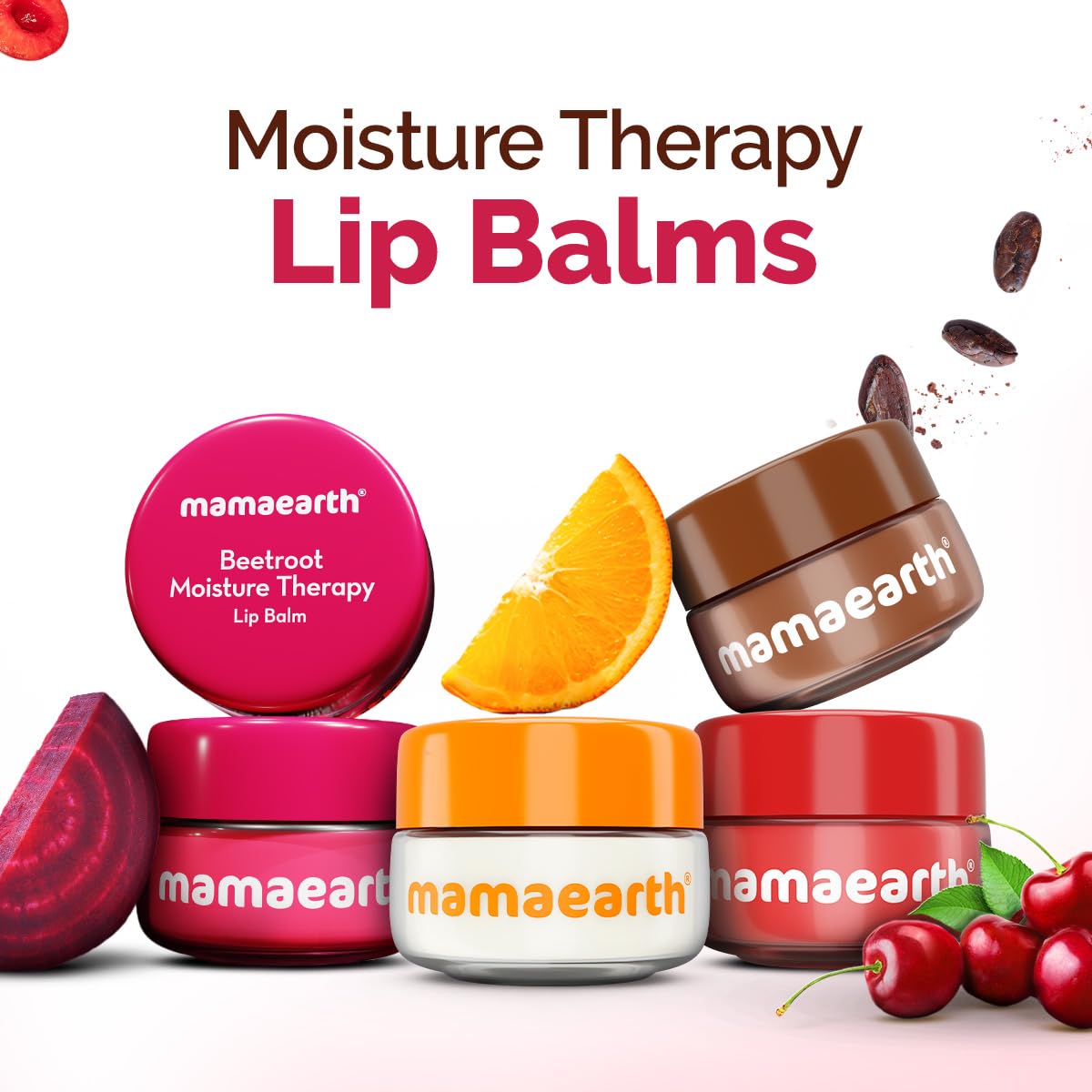 Mamaearth Beetroot Moisture Therapy Lip Balm for Dry & Chapped Lips 15g|Heals, Brightens|Sheer Pink Tint|Coconut Oil, Shea Butter, Beetroot, HA, Ceramides, Kojic Acid|100% Free of Petroleum Jelly