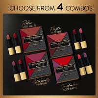 MyGlamm Manish Malhotra Hi Shine Mini Lipstick Set - Afterparty - 1.5g (Set of 2) | Pinkish Purple & Fierce Red Shade Lipsticks Combo | Long Lasting Cream Finish