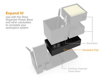 Bostitch Office Konnect Desk Organizer Accessory Tray, Wide, Stacks for Desktop Storage, Black Wide Accessory Tray