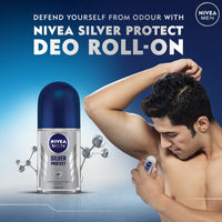 Nivea Deodorant Roll On, Silver Protect for Men, 50ml (Pack of 3)