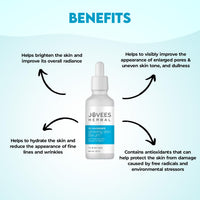 Jovees Herbal 12% Niacinamide Glowing Skin Serum With Hyaluronic Acid, Squalane & Saffron| Reduces Dullness, Hydrates & Repairs Skin| For Day and Night Use| For All Skin Type 30 ml
