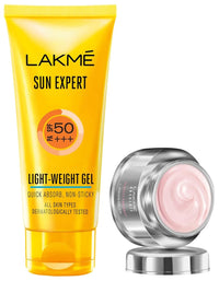 Lakmé Sun Expert Spf 50 Pa+++ Ultra Matte Gel Sunscreen, Blocks Upto 97% Harmful Sunrays, 100 G & Absolute Perfect Radiance Cream Skin Brightening Night Crème For All Skins, 50G,1 Count