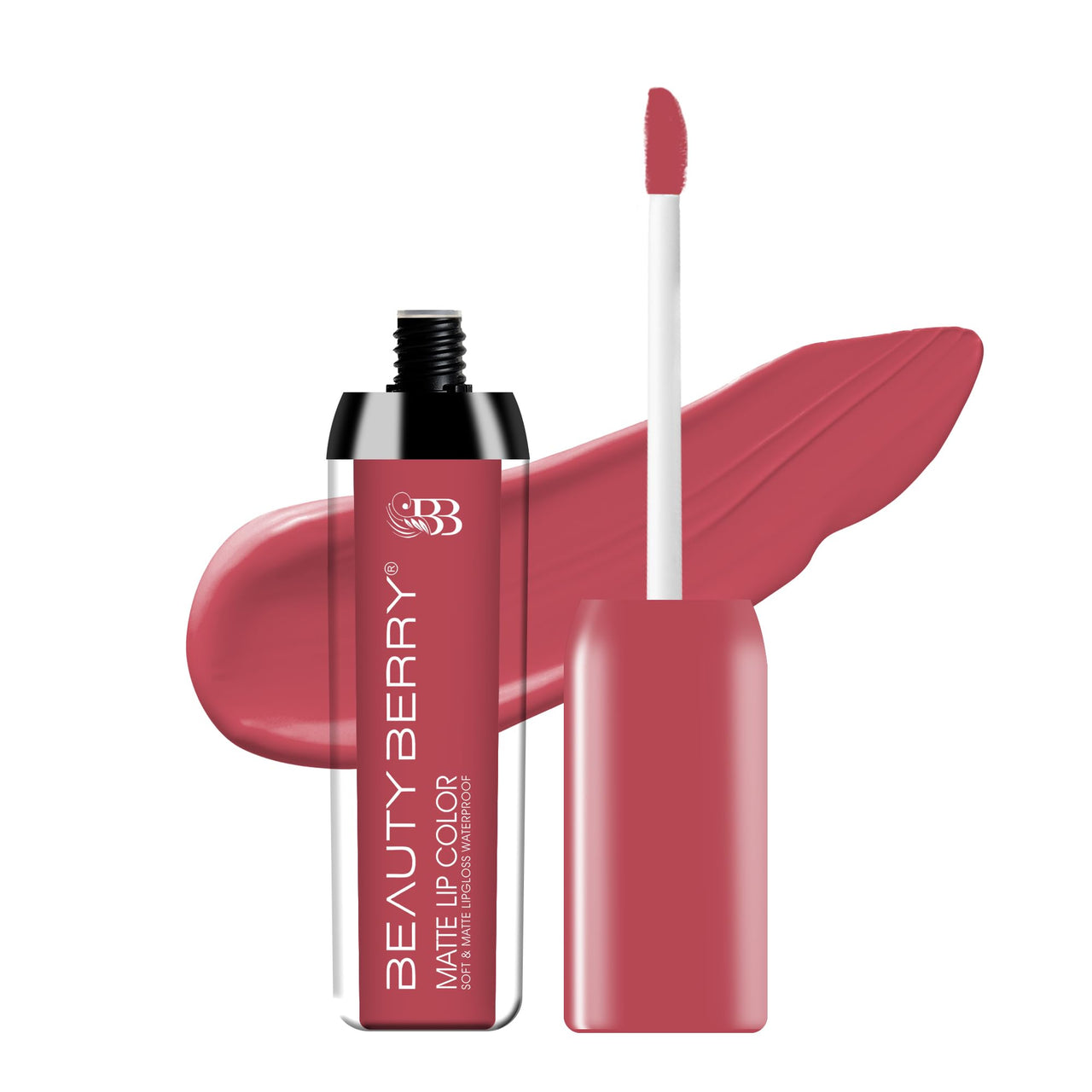 Beauty Berry Soft & Matte Waterproof Lip Color Liquid Lipstick | Rich Pigment, Long Lasting Liquid Lipstick | Non-Transfer Liquid Lipstick for Women Enriched with Vitamin E (08 - Spicy Pink, 4.5 ml)