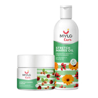 Mylo Stretch Marks Cream 100 gm & Stretch Mark Oil 100 ml|Stretch Marks removal for women |Made Safe Certified|Safe in pregnancy & effective on all body parts