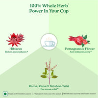 A TATA Product - Organic India Tulsi Green Tea Pomegranate - 25 Tea Bags, Certified Organic, Stress Relief, Rich in Antioxidant, Tulsi & Pomegranate Infusion