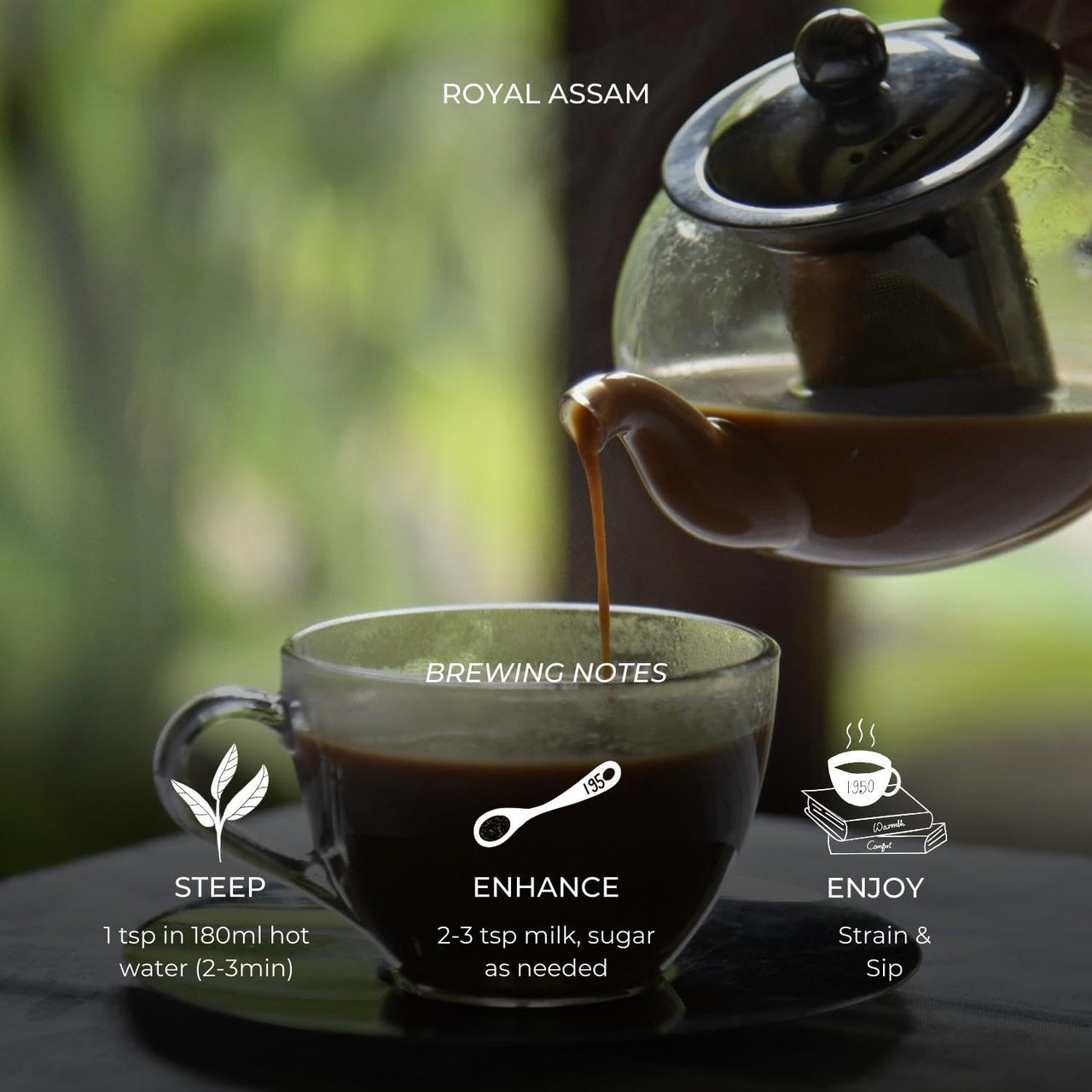 1950 Origins Royal Assam | Premium Black Tea | Kadak Chai | 100% Natural Loose Leaf Tea | Pure Assam CTC Tea Leaves | Rich, Strong & Fresh | Tin Caddy,150g