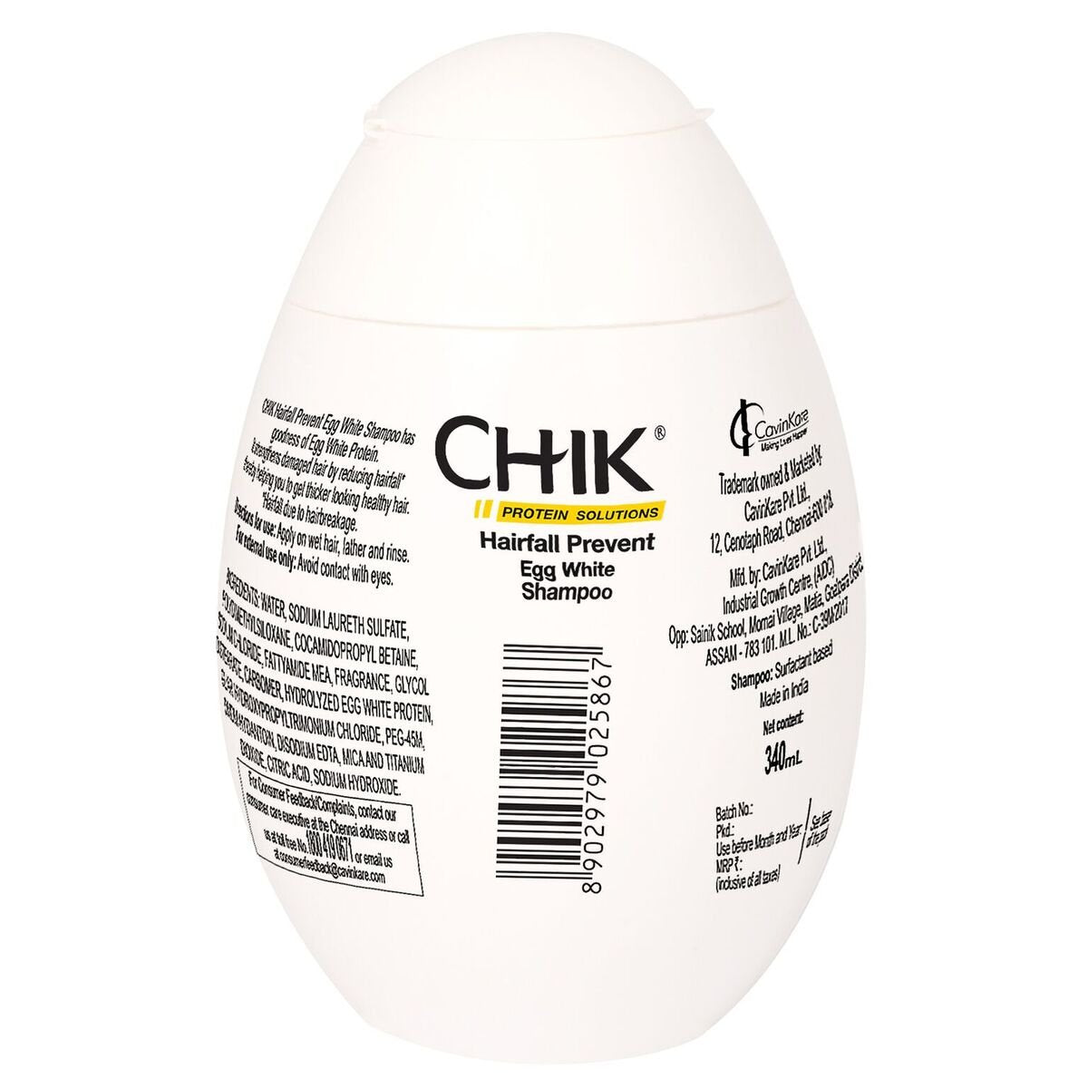 Chik Hairfall Prevent Egg Shampoo, 340ml And Chik Thick & Glossy Black Shampoo, 340ml