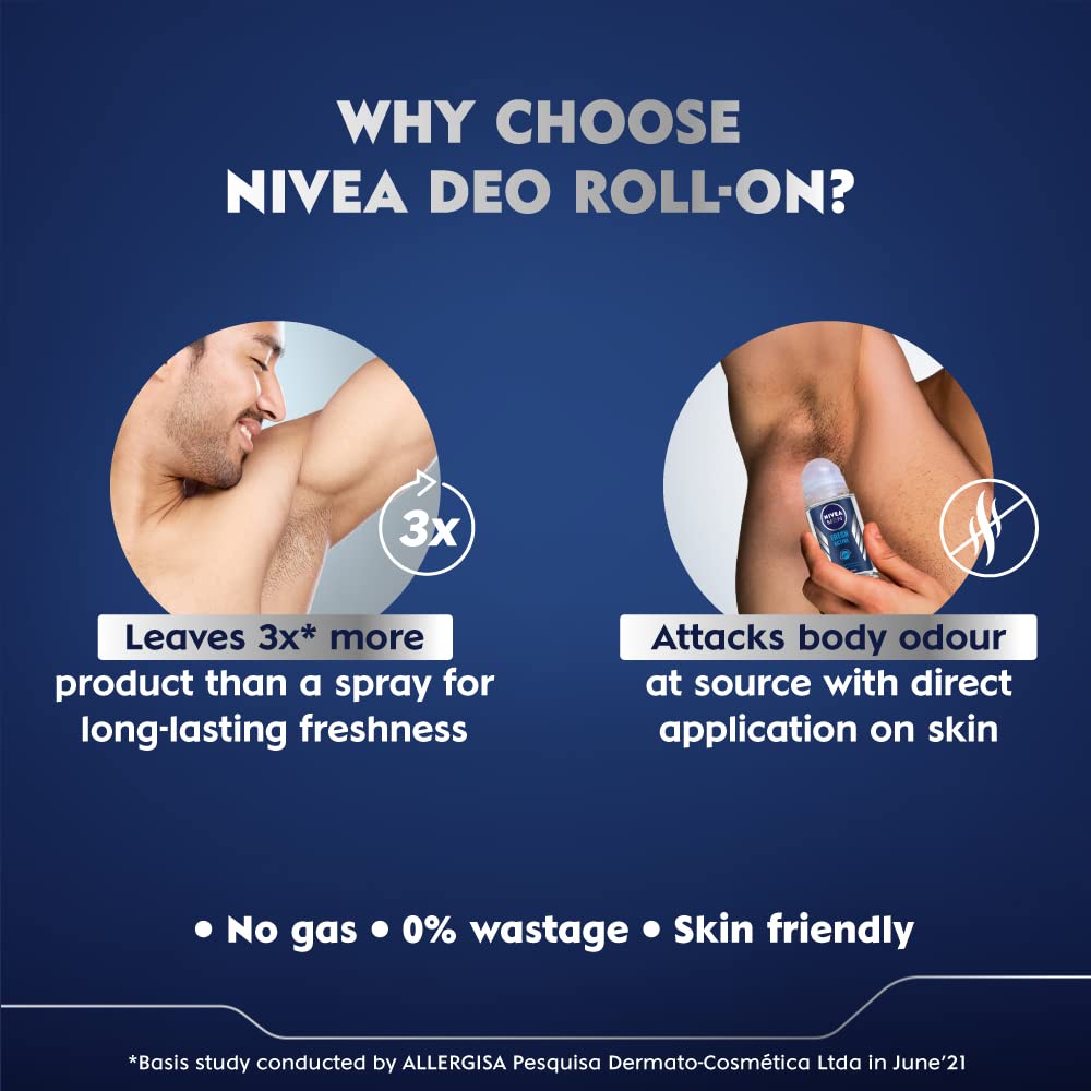 Nivea Women Deodorant Roll On, Pearl & Beauty Radiance For Eventoned Smooth & Beautiful Underarms, 50ml&Nivea Fresh Active Deodorant Roll On For Men, 50ml