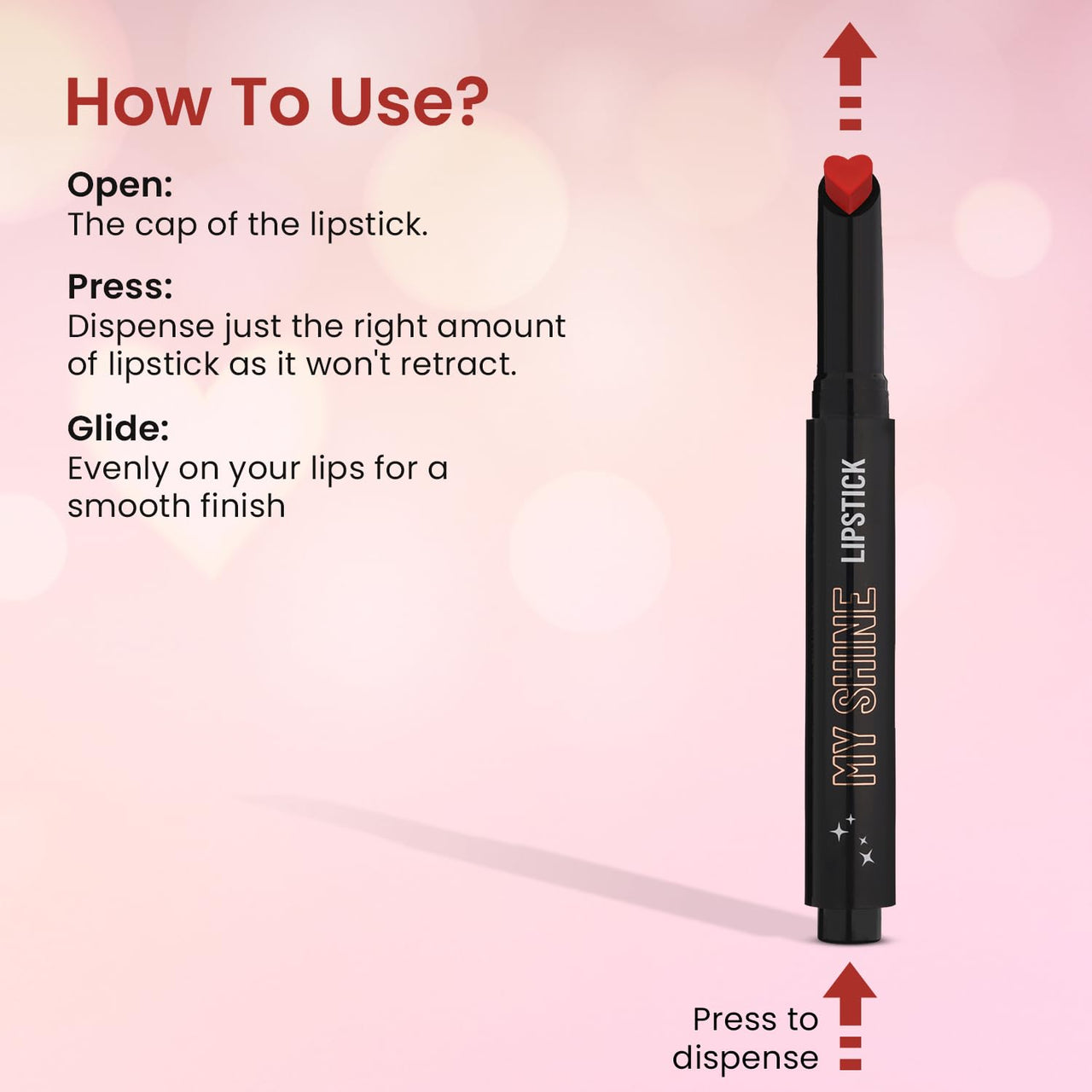 Swiss Beauty My Shine Creamy Lipstick with Vitamin E | Long Lasting Lipstick with Shiny finish | Shade- Pink Victoria, 1.5gm