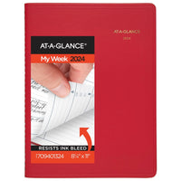 AT-A-GLANCE 2024 Weekly Planner, Quarter-Hourly Appointment Book, 8-1/4